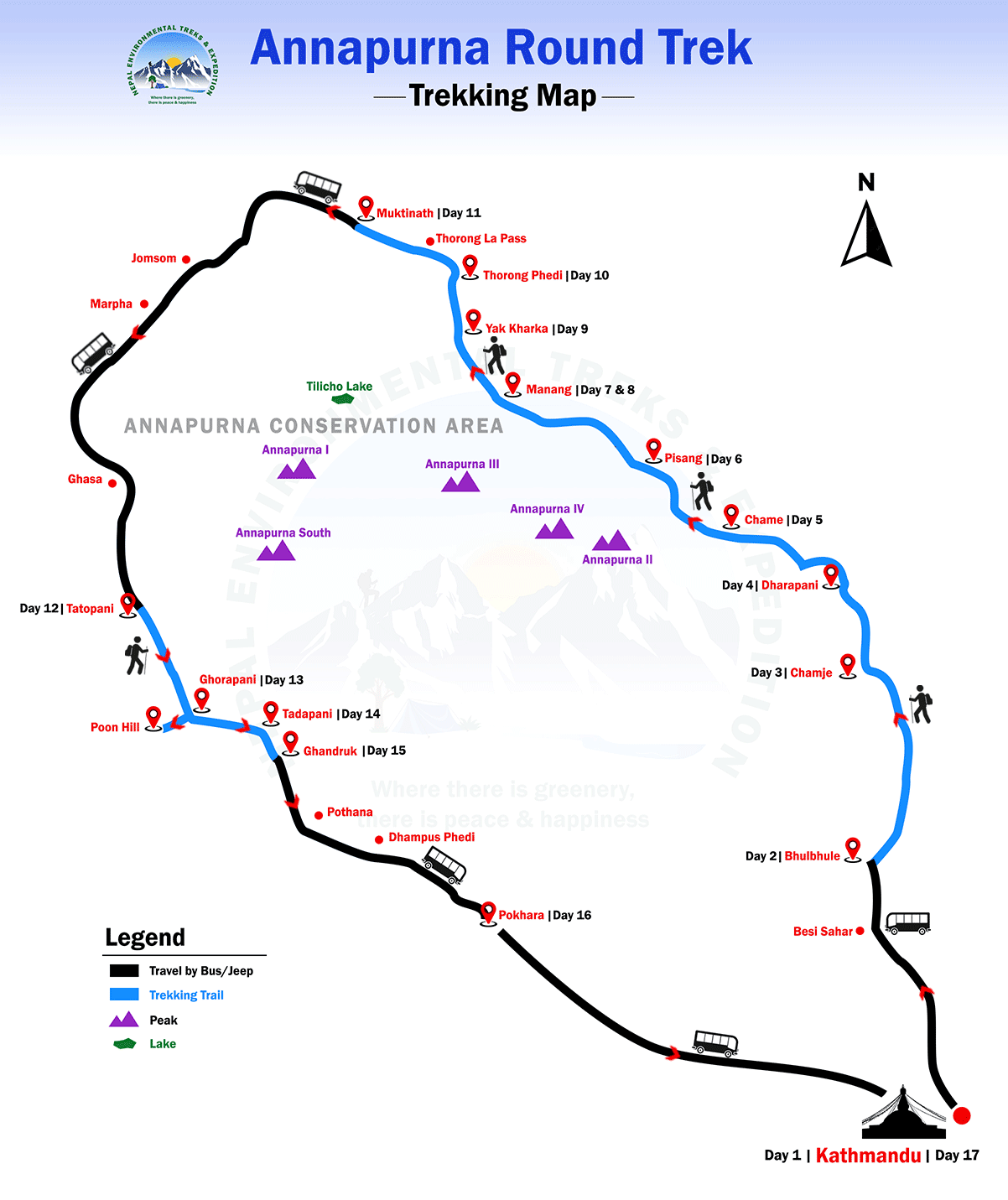 Annapurna Round Trek route map